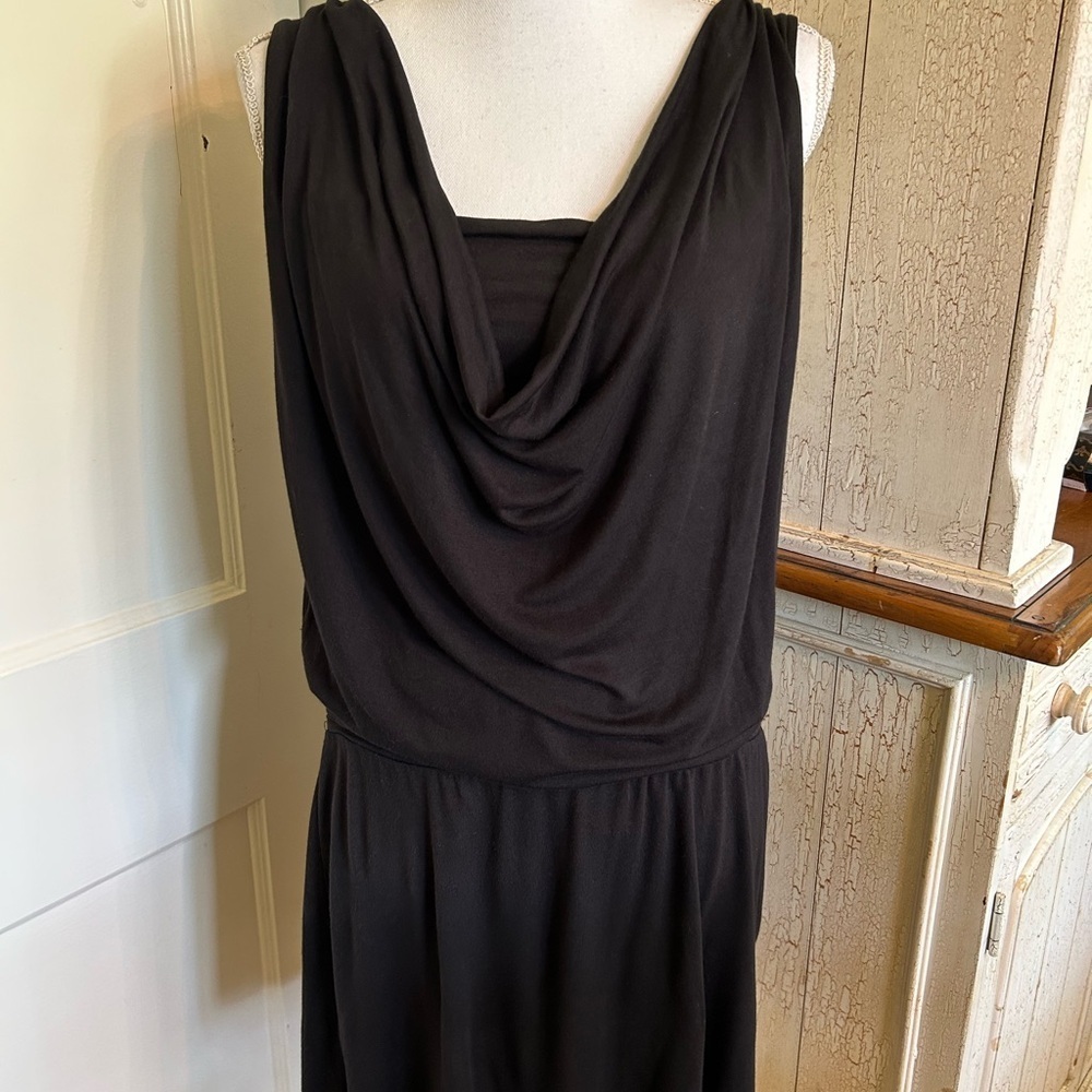 VENUS Black Cowl Neck Sleeveless Midi Dress